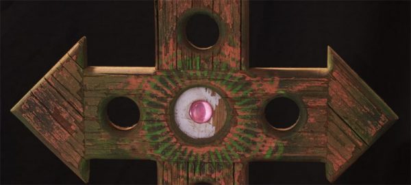 Rose Glass Marble Cross - Image 2
